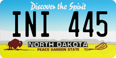 ND license plate INI445