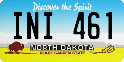 ND license plate INI461