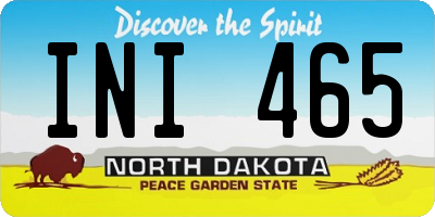 ND license plate INI465