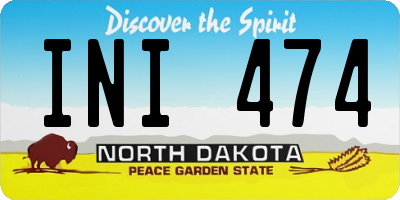 ND license plate INI474