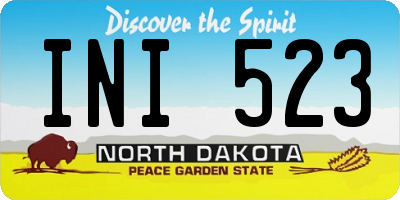 ND license plate INI523