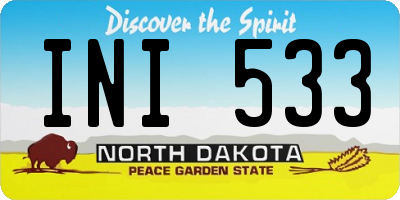ND license plate INI533