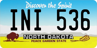ND license plate INI536