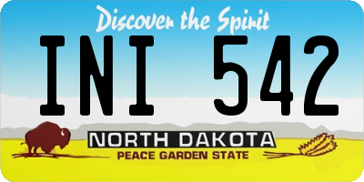 ND license plate INI542