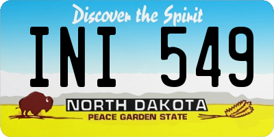 ND license plate INI549