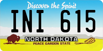 ND license plate INI615