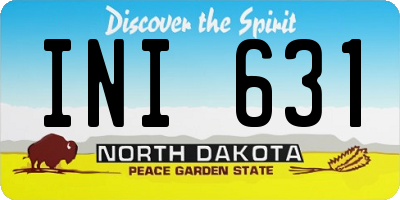 ND license plate INI631
