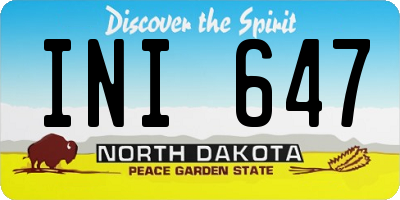 ND license plate INI647