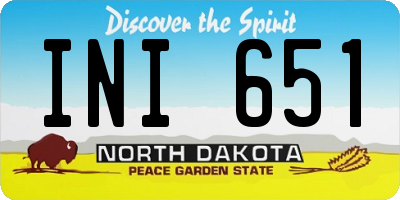 ND license plate INI651