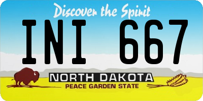 ND license plate INI667