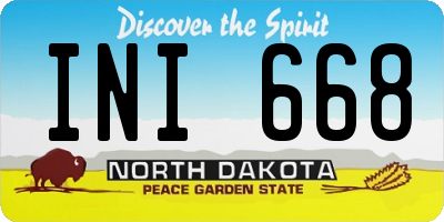 ND license plate INI668