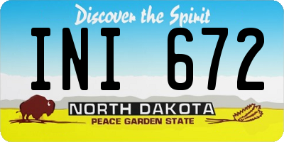 ND license plate INI672