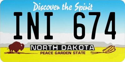 ND license plate INI674