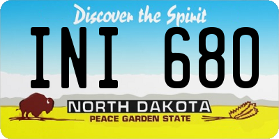 ND license plate INI680