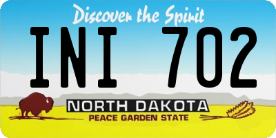 ND license plate INI702