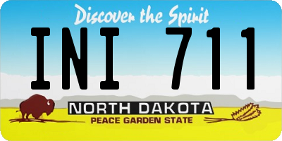 ND license plate INI711