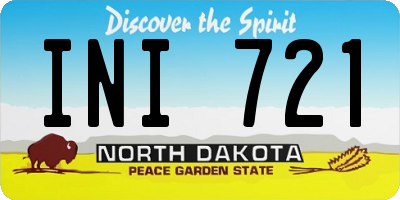 ND license plate INI721
