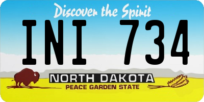 ND license plate INI734