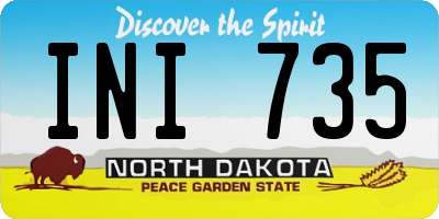 ND license plate INI735
