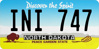 ND license plate INI747