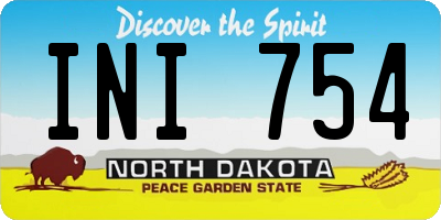 ND license plate INI754