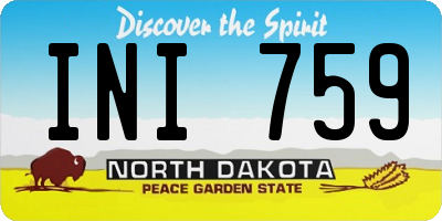 ND license plate INI759