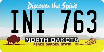 ND license plate INI763