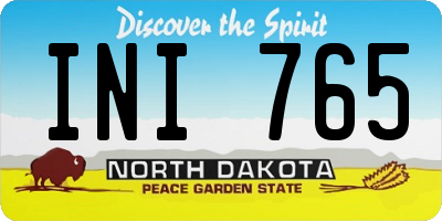 ND license plate INI765