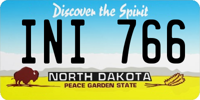 ND license plate INI766