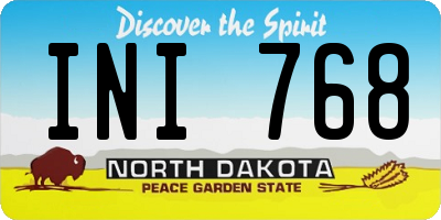 ND license plate INI768