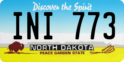 ND license plate INI773
