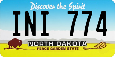 ND license plate INI774