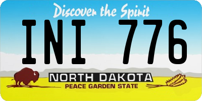 ND license plate INI776
