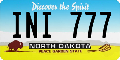 ND license plate INI777