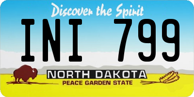 ND license plate INI799