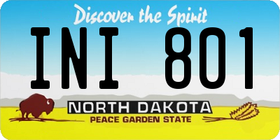 ND license plate INI801