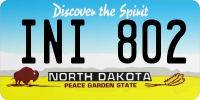 ND license plate INI802