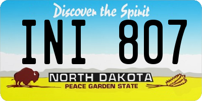 ND license plate INI807