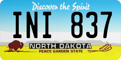 ND license plate INI837