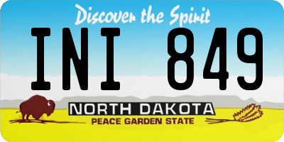 ND license plate INI849