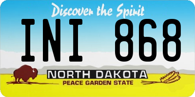ND license plate INI868