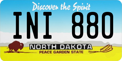 ND license plate INI880