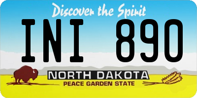 ND license plate INI890