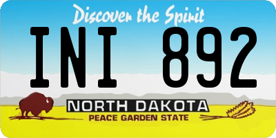 ND license plate INI892
