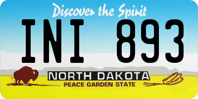 ND license plate INI893