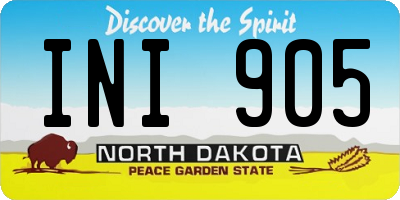 ND license plate INI905