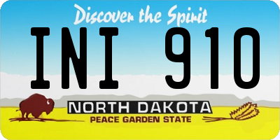 ND license plate INI910