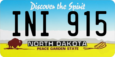 ND license plate INI915