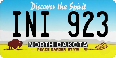 ND license plate INI923