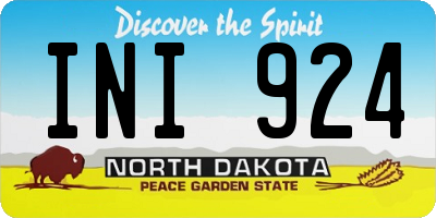 ND license plate INI924